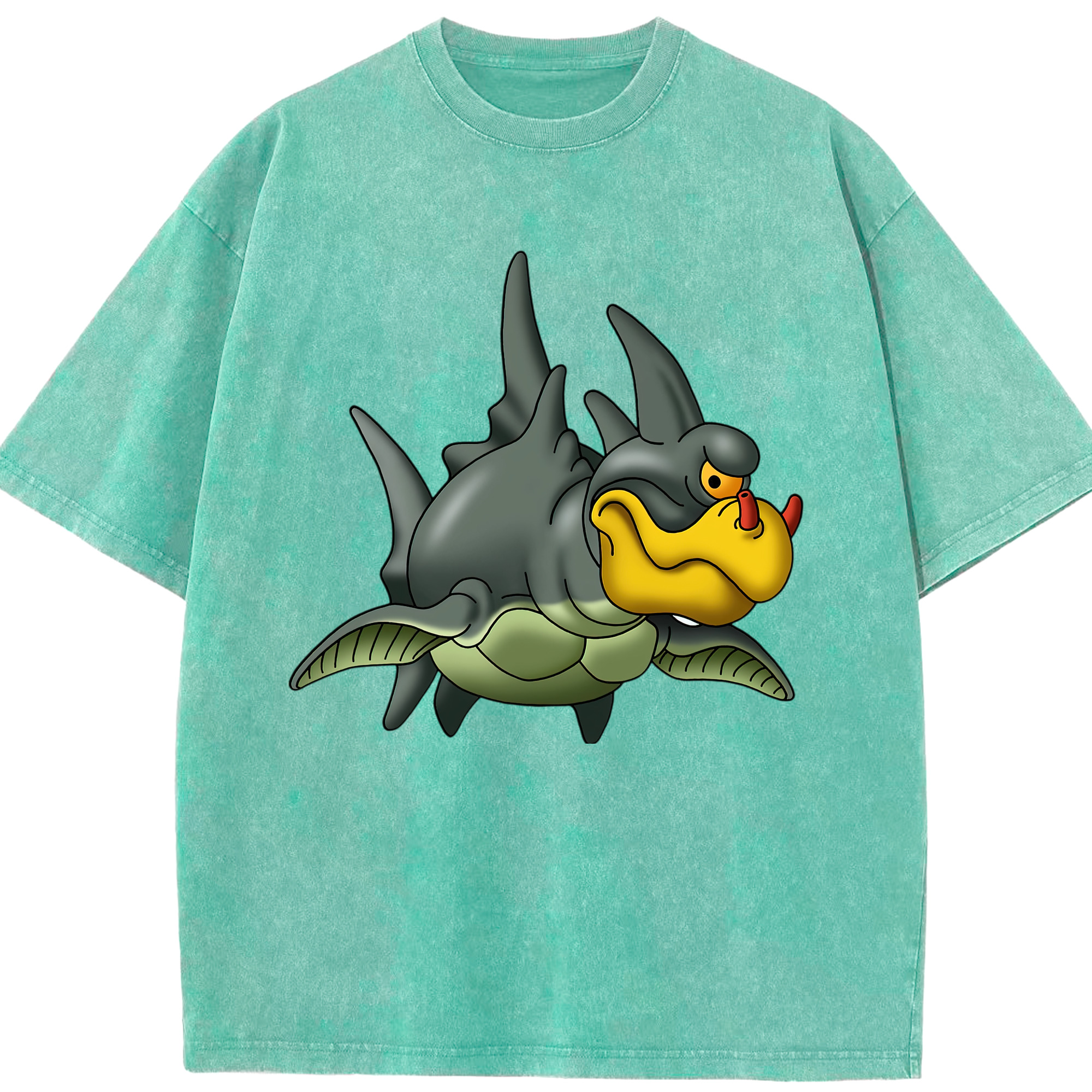 （画像用） ドラゴンクエスト Doragon Kuesuto Dragon Quest 綿100% ヴィンテージ風 半袖Tシャツ（フロントプリント）